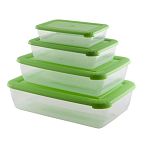 Комплект контейнеров СВЧ (0,45/0,9/1,9/3,0л) прямоугольные ЛАЙТ