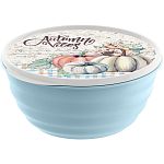 Миска Латина 3,2л с крышкой с декором (мятно-голубая)