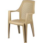 Кресло Decorona DeVeranda садовое 580x625x880 мм, квадратная сетчатая спинка, молочный шоколад (упак