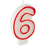 Свеча для торта цифра 6 (упаковка 12 шт.)