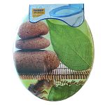 Сиденье для унитаза МЯГКОЕ с рисунком (17) Камни и лепесток (упаковка 17 шт.)