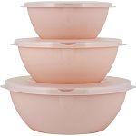 Набор мисок HELSINKI с крышками 3 шт (3л, 2л, 1л) персиковая карамель (упаковка 11 шт.)
