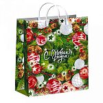 Пакет подарочный 30х40+10см НГ Из мягкого пластика (150) (Еловое царство) Интерпак (х1/10) (упаковка