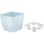 Горшок с дренажной вставкой InGreen Vienna Orchid, 1,5л, квадратный, голубой жемчуг (упаковка 10 шт.