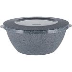 Миска с крышкой Plast Team Stone 3л 284х264х103мм темный камень (упаковка 20 шт.)