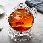 Подставка AROMA под заварочный чайник, стеклянная, размер: 12,5*5*14 см