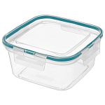 Контейнер для продуктов герметичный квадратный 1,5л с защелками (бесцветный) (упаковка 16 шт.)
