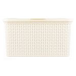 Ящик с крышкой 30 л. Артлайн 460*345*245мм Молочный, Серый (упаковка 2 шт.)