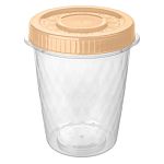 Банка с завинчивающейся крышкой Кристалл 1,1л, Микс 1, Светло-серый/Оранжевый (упаковка 30 шт.)