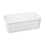 Корзинка универсальная Floral 300х195х95 мм, 4,3л, Белый (упаковка 18 шт.)