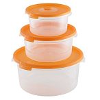 Комплект контейнеров СВЧ (0,4/0,8/1,6) круглых с клапаномСМАЙЛ