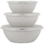 Набор мисок HELSINKI с крышками 3 шт (3л, 2л, 1л) пепельный жемчуг (упаковка 11 шт.)