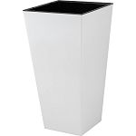 Горшок для цветов InGreen London CUBE 250х250х470мм 19,4л c дренаж. вставкой белоснежный жасмин (упа