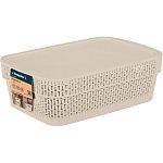 Корзина для хранения Keeplex Ajur с крышкой 3л 28,1х18,5х8,9см бежевый топаз (упаковка 12 шт.)