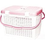 Корзина для пикника большая бел-роз