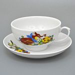 Чашка чайная с блюдцем 220 мл Рубин Веселый Колобок (2 сорт) , р.1585, С2398