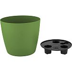 Горшок с дренажной вставкой InGreen Vienna D160мм, 2л, круглый, оливковый (упаковка 12 шт.)