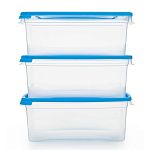 Комплект (3шт) контейнеров для замораживания продуктов 1.0л прямоугольный Морозко