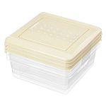 Комплект контейнеров для продуктов Asti квадратных 0,5л х 3шт. (светло-бежевый) (упаковка 18 шт.)