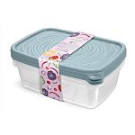 Контейнер прямоугольный Романо набор 3 шт 1,6л Серо-голубой С858СГОЛ (упаковка 12 шт.)