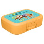 Ланч-бокс 0,85л с декором Веселые надписи Желтый (упаковка 15 шт.)