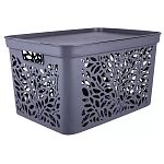 Корзина с крышкой Leaves 30л 463х326х256мм Серый (упаковка 10 шт.)