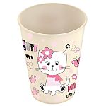 Стакан детский 280мл с декором Кошечка Светло-бежевый (упаковка 36 шт.)