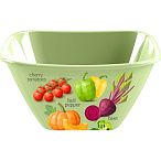 Миска квадратная Bergamo, 2л с декором (салатовый)