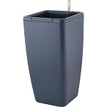 Горшок с автополивом InGreen Munchen 20л с внутренней вставкой 8л, квадратный, вулканический серый (