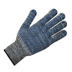 Перчатки вязаные ХБ, с ПВХ-точкой, 60 г, 7,5 класс, серые, без и/у (упаковка 10 шт.)