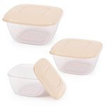 Набор емкостей для СВЧ 0,8л;1,2л;2л, Бежевый (упаковка 10 шт.)