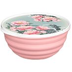 Миска Latina 3,2л с крышкой с декором Сад пионов (розовый) (упаковка 15 шт.)