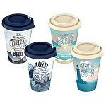 Стакан с крышкой 420мл с декором Сила слов Микс (упаковка 24 шт.)