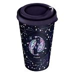 Стакан с крышкой 550мл с декором (синий)