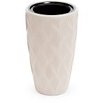 Кашпо Флэйм 24л (со вставкой 207х173мм) (св.бежевый) (упаковка 2 шт.)