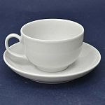 Чашка чайная с блюдцем 210 мл Янтарь Белая (фарфор) , р.1, С1956