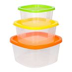 Набор контейнеров квадратных для СВЧ и заморозки 3шт 0,5; 0,9; 1,55л (23) МИКС (упаковка 23 шт.)