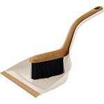 Щетка-сметка с совком Spin&Clean Wood, с ручками 21 см, с кромкой, сливочный/бук (упаковка 8 шт.)