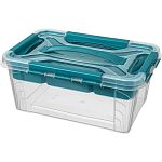Ящик универсальный с замками и вставкой - органайзером Grand box, 290х190х124мм, 4,2л, Голубой (упак