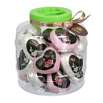 Бурлящие шары Сердце для ванны перламутровые (роза, жасмин) в пластиковой банке, 130 г Бан