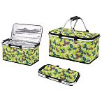 Термосумка складная с алюминиевым каркасом CB-7046-2 с принтом зелень