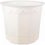 Горшок для цветов с поддоном 1,6л (d160, h135мм)(молочный) (упаковка 25 шт.)