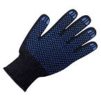 Перчатки вязаные ХБ, с ПВХ-точкой, 60 г, 7,5 класс, чёрные, без и/у (упаковка 10 шт.)