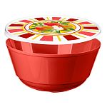 Комплект мисок Bergamo 3 шт. 1л+2л+3л с крышками с декором Сицилия Красный (упаковка 10 шт.)