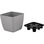 Горшок с дренажной вставкой InGreen Vienna, 1,5л, квадратный, французский платан (упаковка 10 шт.)