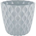 Горшок для цветов InGreen Wave с дренажной сеткой и съемным поддоном 0,65л, D115мм, Утренний туман