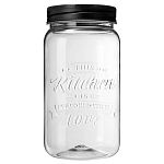Банка квадратная с эмбоссингом Love kitchen 1,4л, Черный (упаковка 12 шт.)