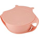 Тарелка детская Play with Me Hello, Hippo! с крышкой 450 мл персиковая карамель (упаковка 13 шт.)