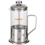 Чайник/кофейник (кофе-пресс) Caffe, 600 мл, из жаропр стекла, в корпусе из нерж стали, B535-600ML
