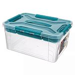Ящик универсальный с замками и вставкой - органайзером Grand box, 390х290х180мм, 15,3л, Голубой (упа